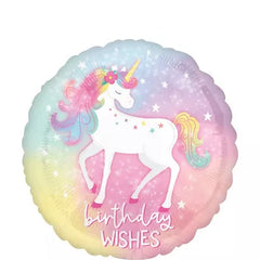 18” Enchanted Unicorn Birthday Round Foil Balloon - Balloons Bouquets and More