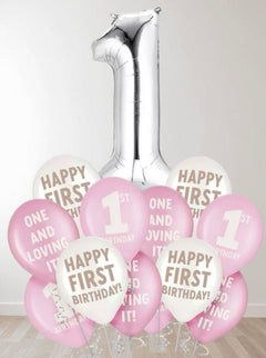 1st Birthday Girl Bouquet - Balloons Bouquets and More