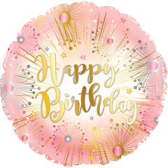 18" Pastel Dots Happy Birthday Holographic Foil Balloon - Balloons Bouquets and More