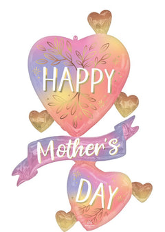 Multi-Balloon Happy Mothers Day Botanical Traces Hearts - Balloons Bouquets and More