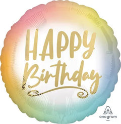 18” Ombre Rainbow Happy Birthday Balloon - Balloons Bouquets and More