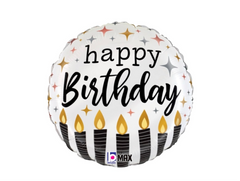 18" Satin Metallic Birthday Candles Foil Balloon - Balloons Bouquets and More