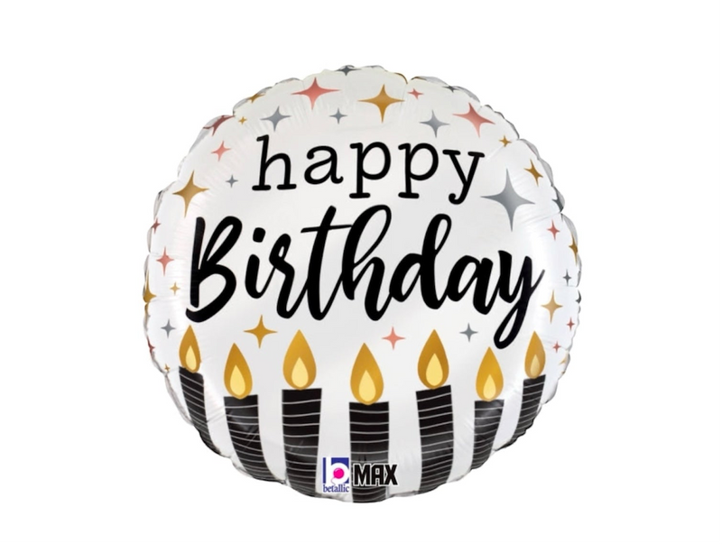 18" Satin Metallic Birthday Candles Foil Balloon - Balloons Bouquets and More