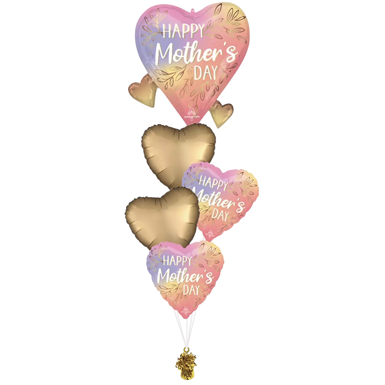Happy Mothers Day Botanical Traces Balloon Bouquet • 5pc