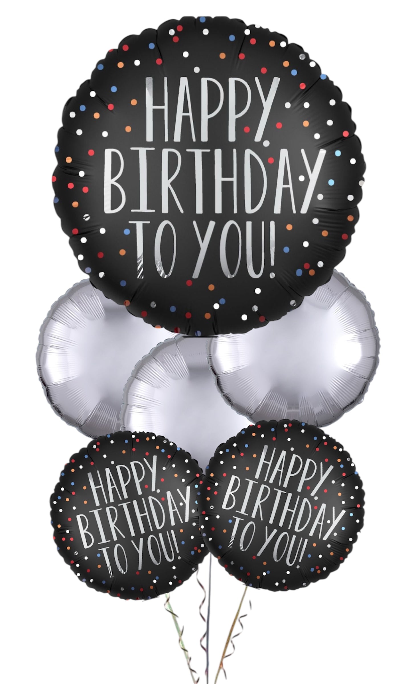 Happy Birthday To You Satin 6pc Balloon Bouquet