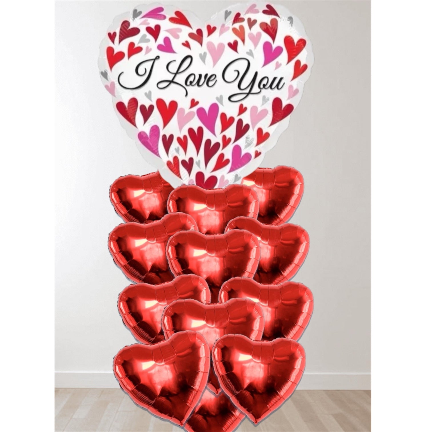 I Love You Floating Hearts Bouquet - Balloons Bouquets and More