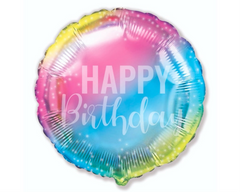 18" Happy Birthday Gradient Foil Balloon - Balloons Bouquets and More