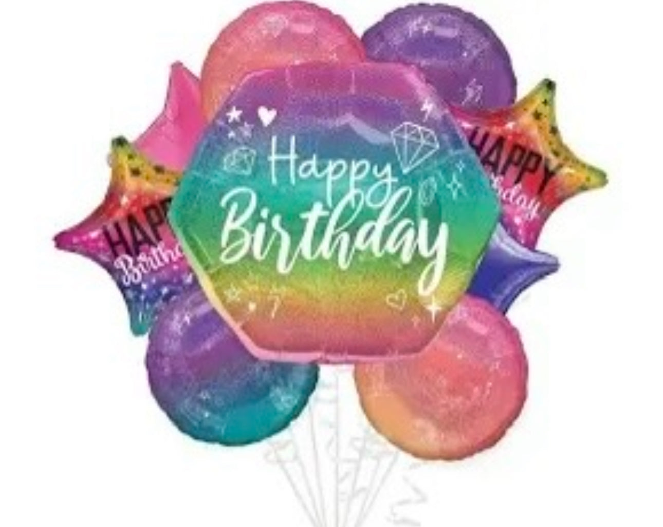 Sparkle Happy Birthday Foil Balloon Bouquet