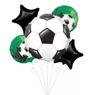 Soccer 5pc Balloon Bouquet - Balloons Bouquets and More