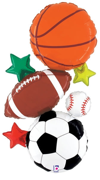 37" Multi-Sports Stacker Foil Balloon - Balloons Bouquets and More