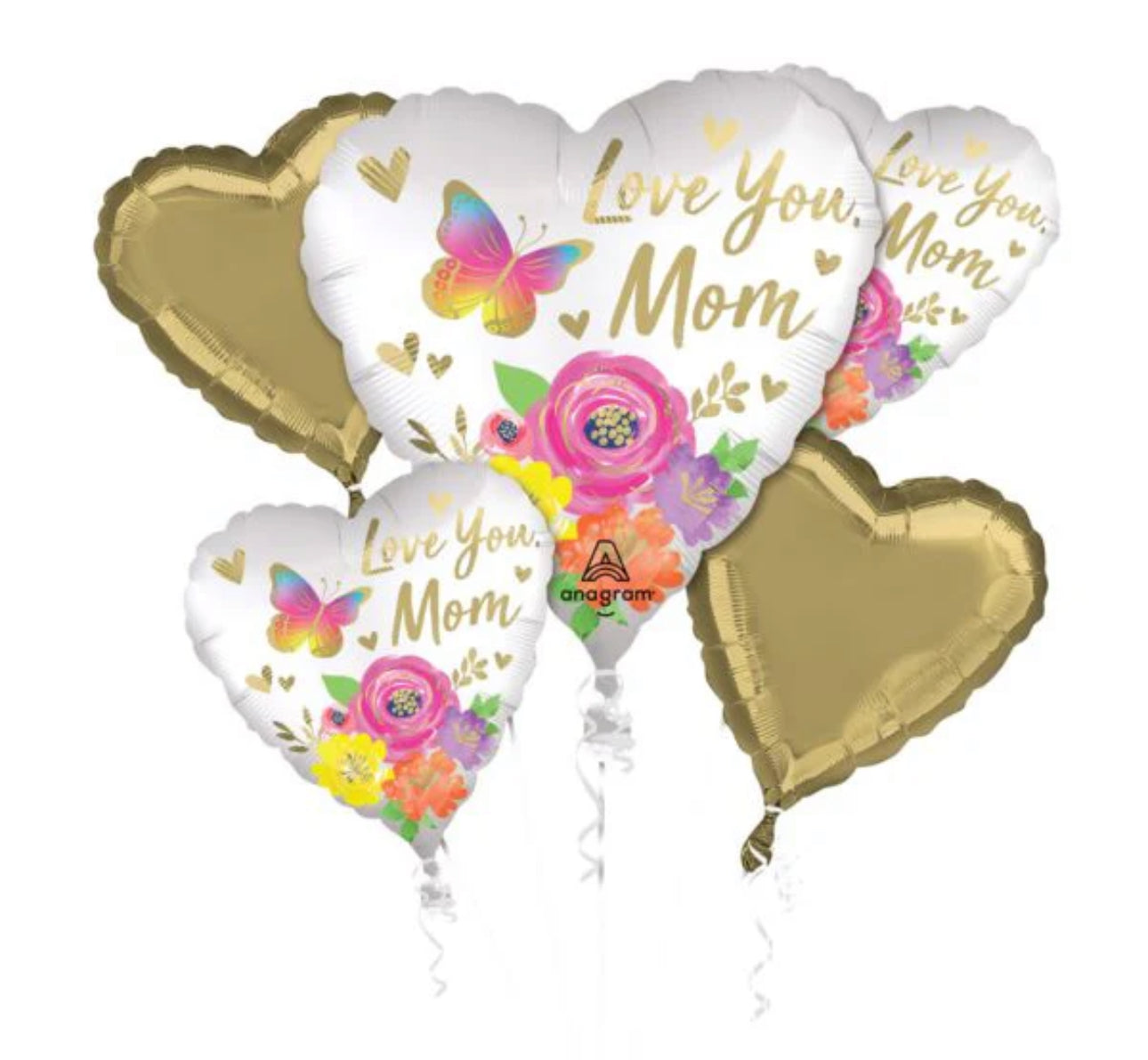 Love You Mom 5pc Balloon Bouquet