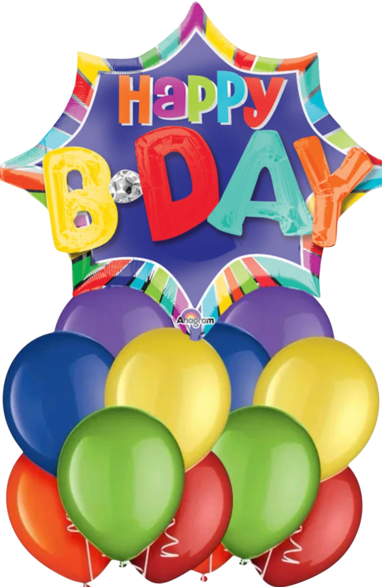 Jumbo Happy Birthday 13pc Balloon Bouquet