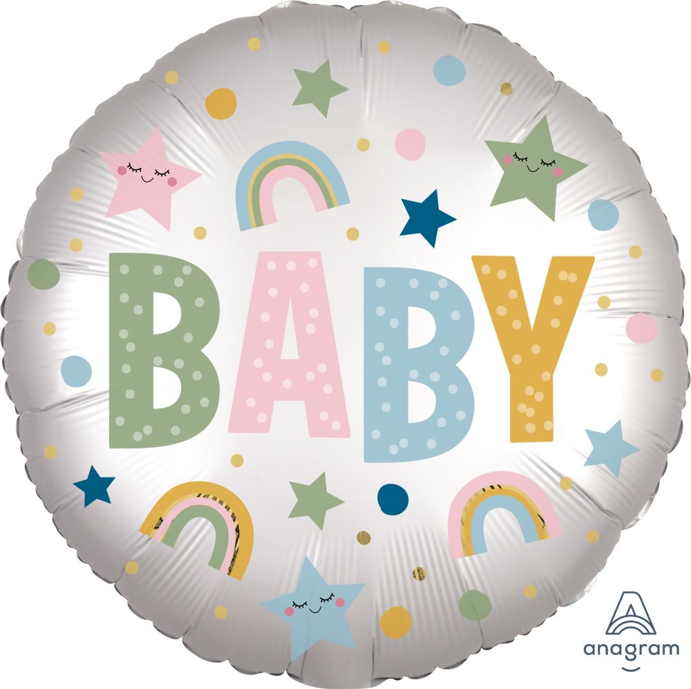 18" Satin Natural Baby Balloon - Balloons Bouquets and More