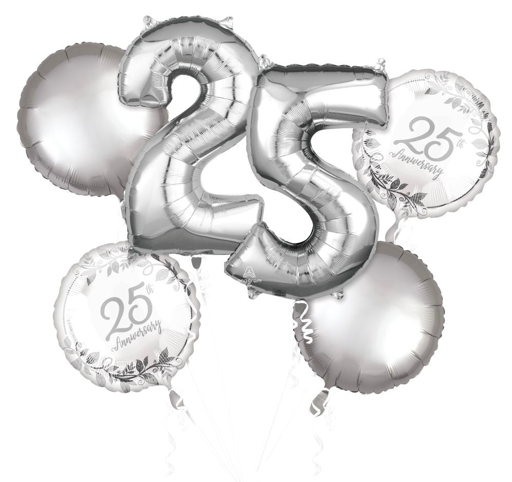 Balloon Bouquet Happy 25th Anniversary