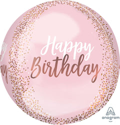 Orbz Blush Birthday Balloon - Balloons Bouquets and More