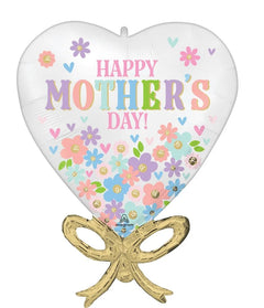 Supershape Satin Happy Mothers Day Daisy Chain Bow Balloon - Balloons Bouquets and More