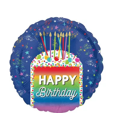 Rainbow Slice Happy Birthday Foil Balloon, 18in - Balloons Bouquets and More