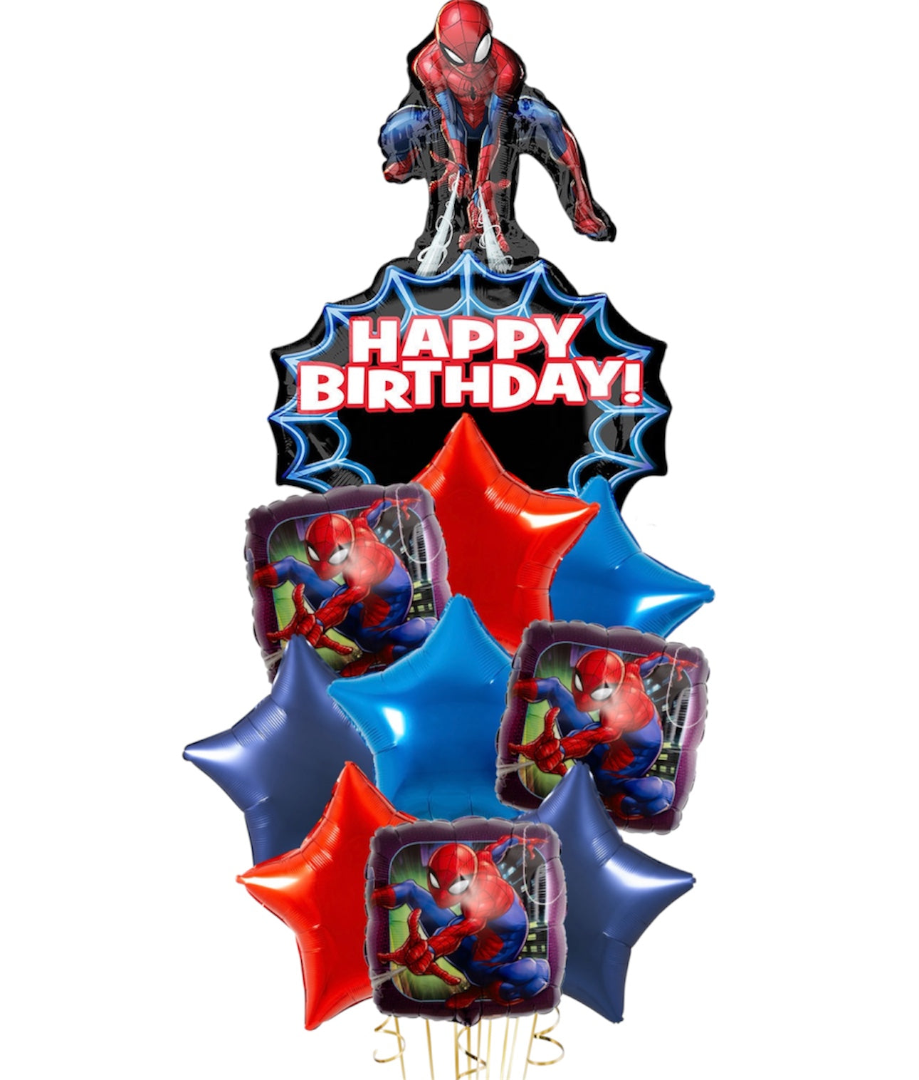 34" Spider-Man Balloon Personalize Balloon Bouquet 10pc