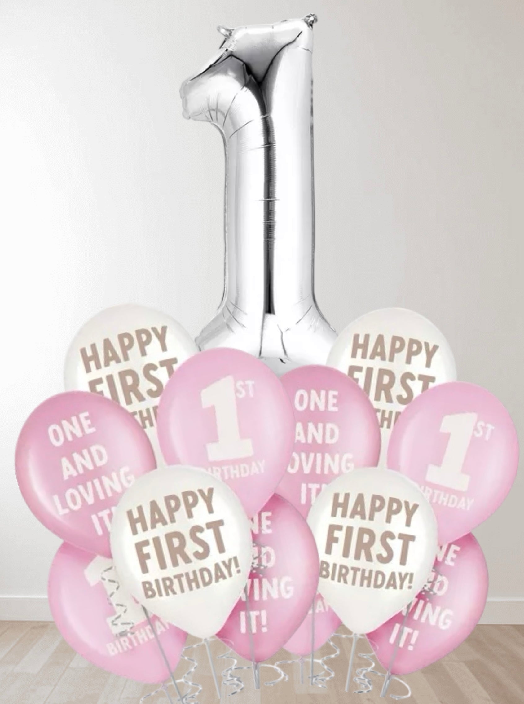 1st Birthday Girl Bouquet - Balloons Bouquets and More