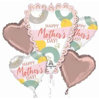 Sketched Heart Mother’s Day 5pc Balloon Bouquet