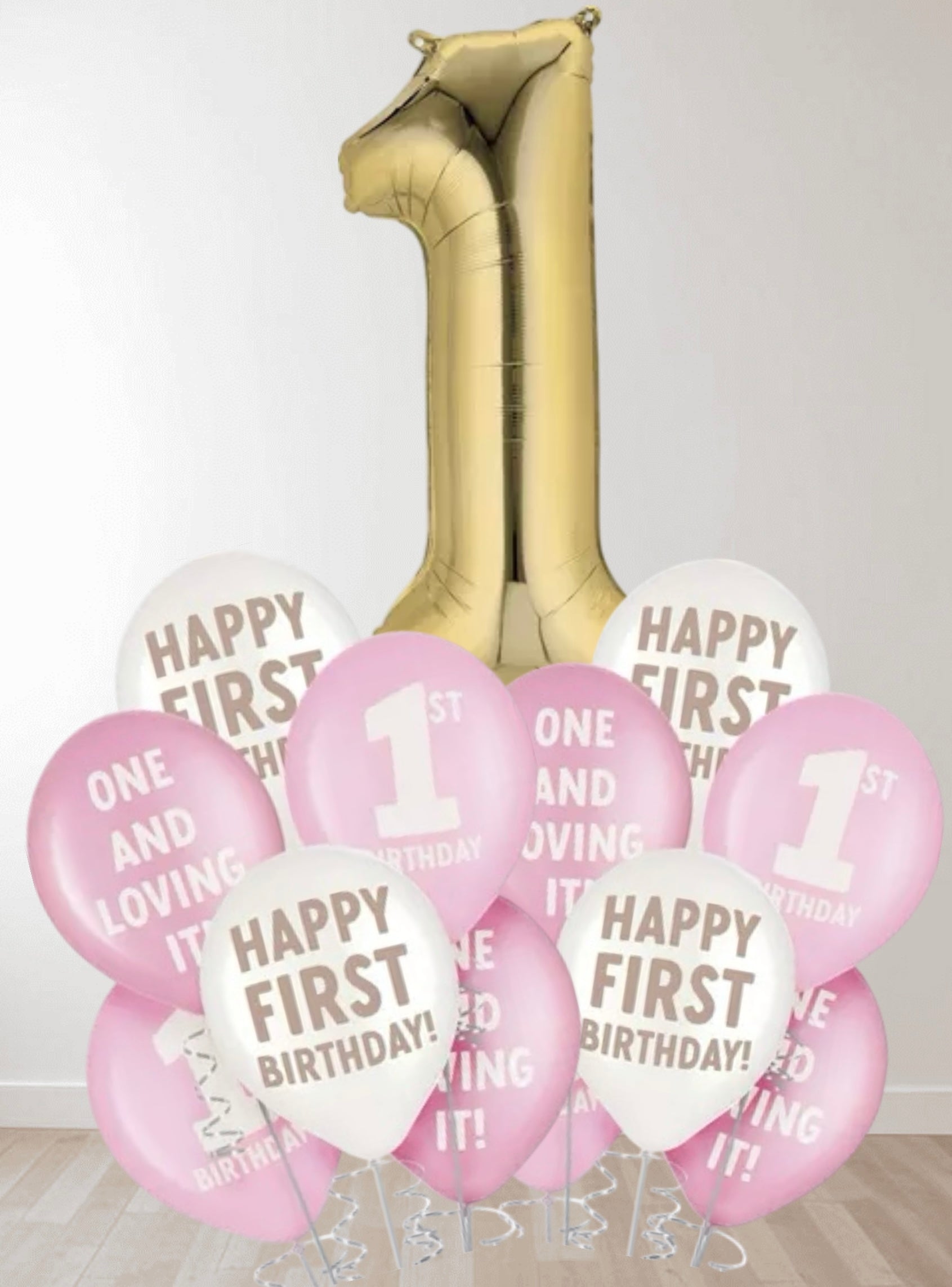 1st Birthday Girl Bouquet - Balloons Bouquets and More