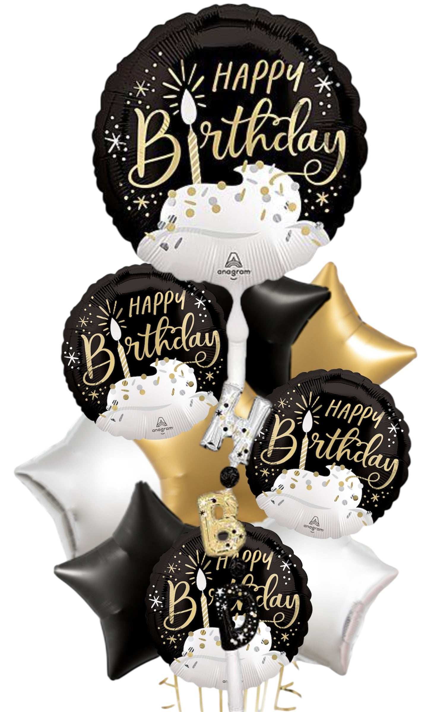 Happy Birthday Wishes 10pc Balloon Bouquet