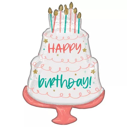 Happy Cake Day Birthday Foil Balloon, 28in - Balloons Bouquets and More