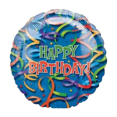 32” Celebration Streamers Happy Birthday Balloon - Balloons Bouquets and More