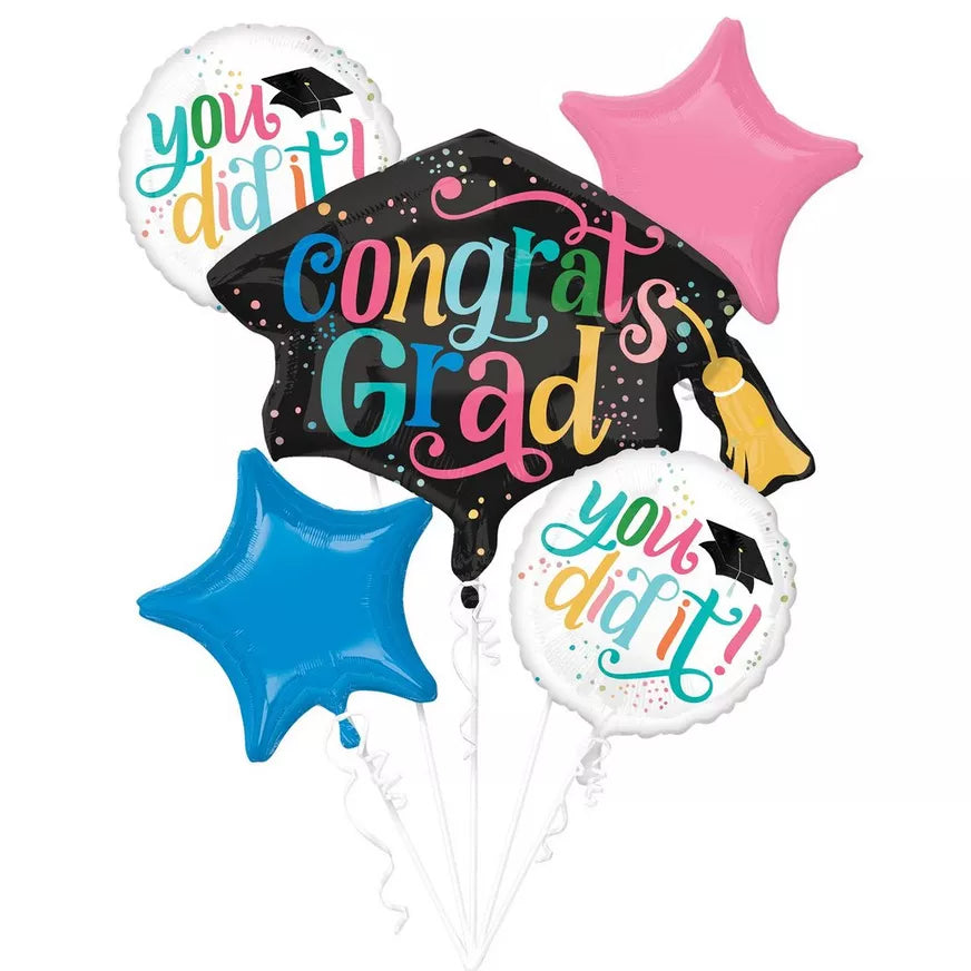 Follow Your Dreams 5pc Balloon Bouquet - Balloons Bouquets and More