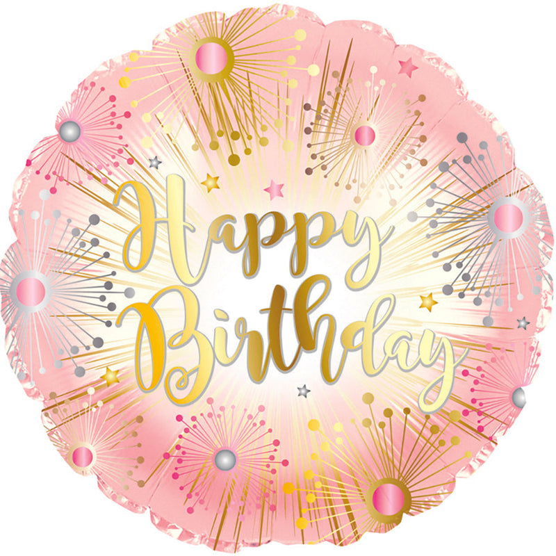 18" Pastel Dots Happy Birthday Holographic Foil Balloon - Balloons Bouquets and More