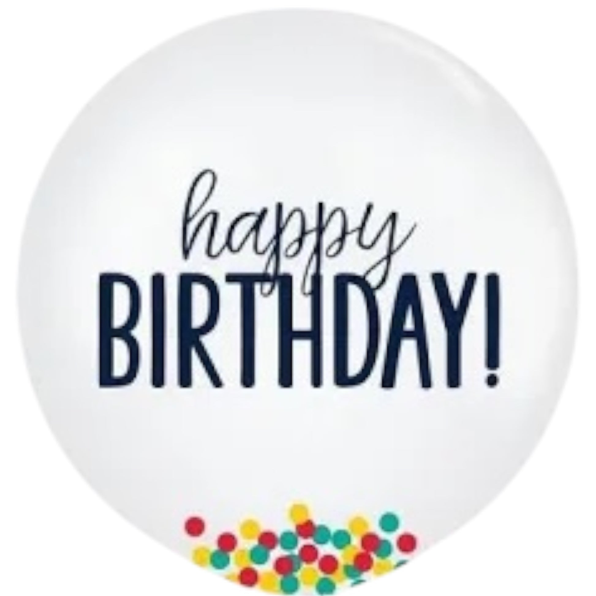 Happy Birthday 24” Confetti Latex Balloons - Balloons Bouquets and More