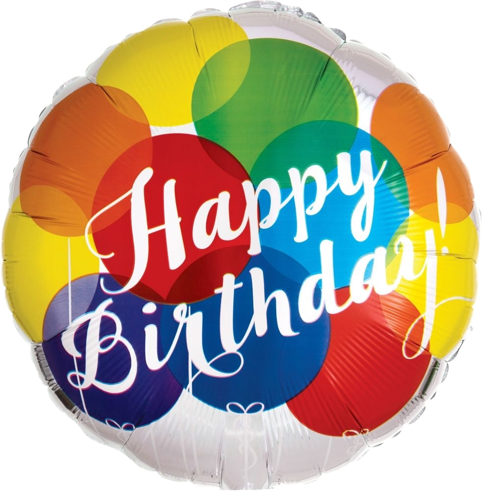 18" Happy Birthday Balloons - Balloons Bouquets and More