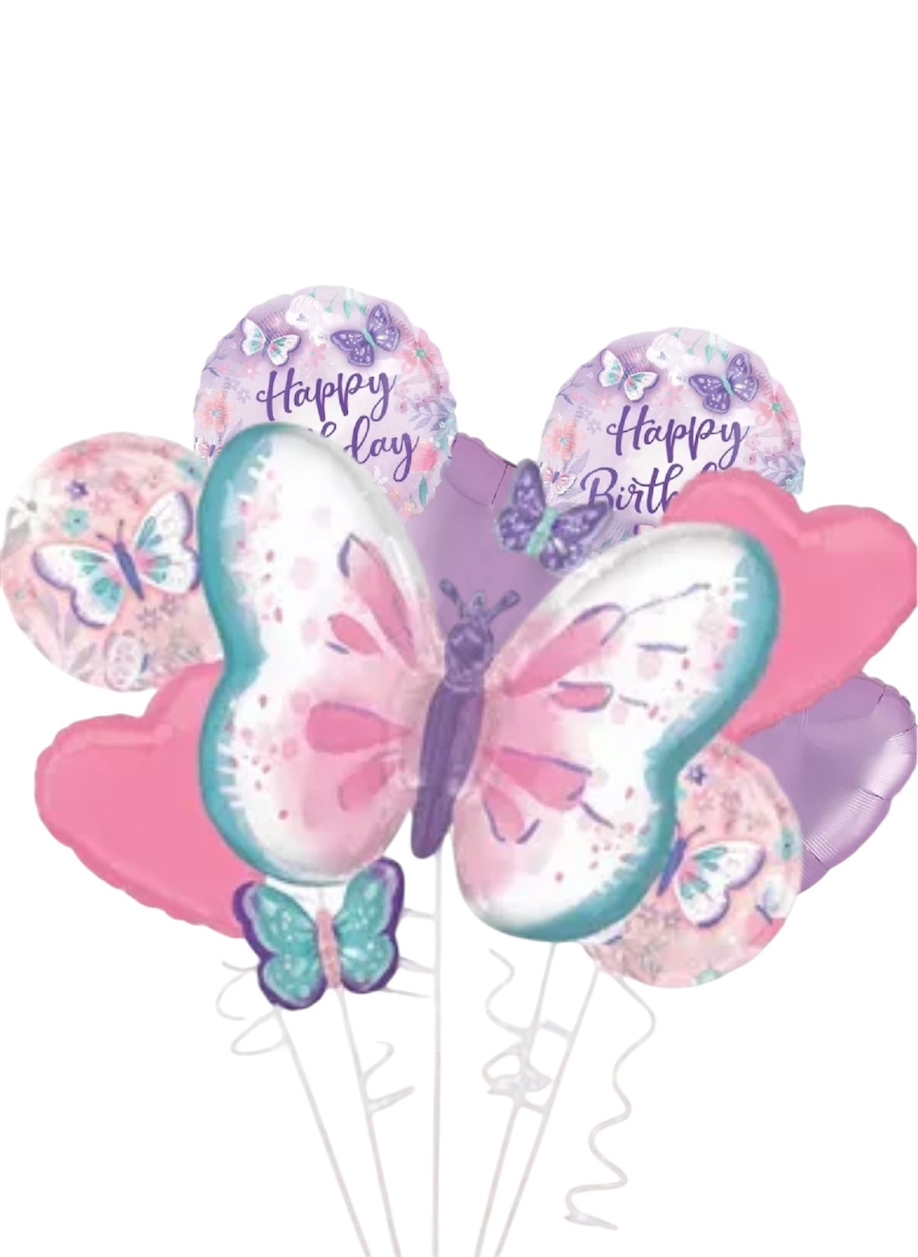 Fluttering Butterflies Foil Balloon 9pc Bouquet